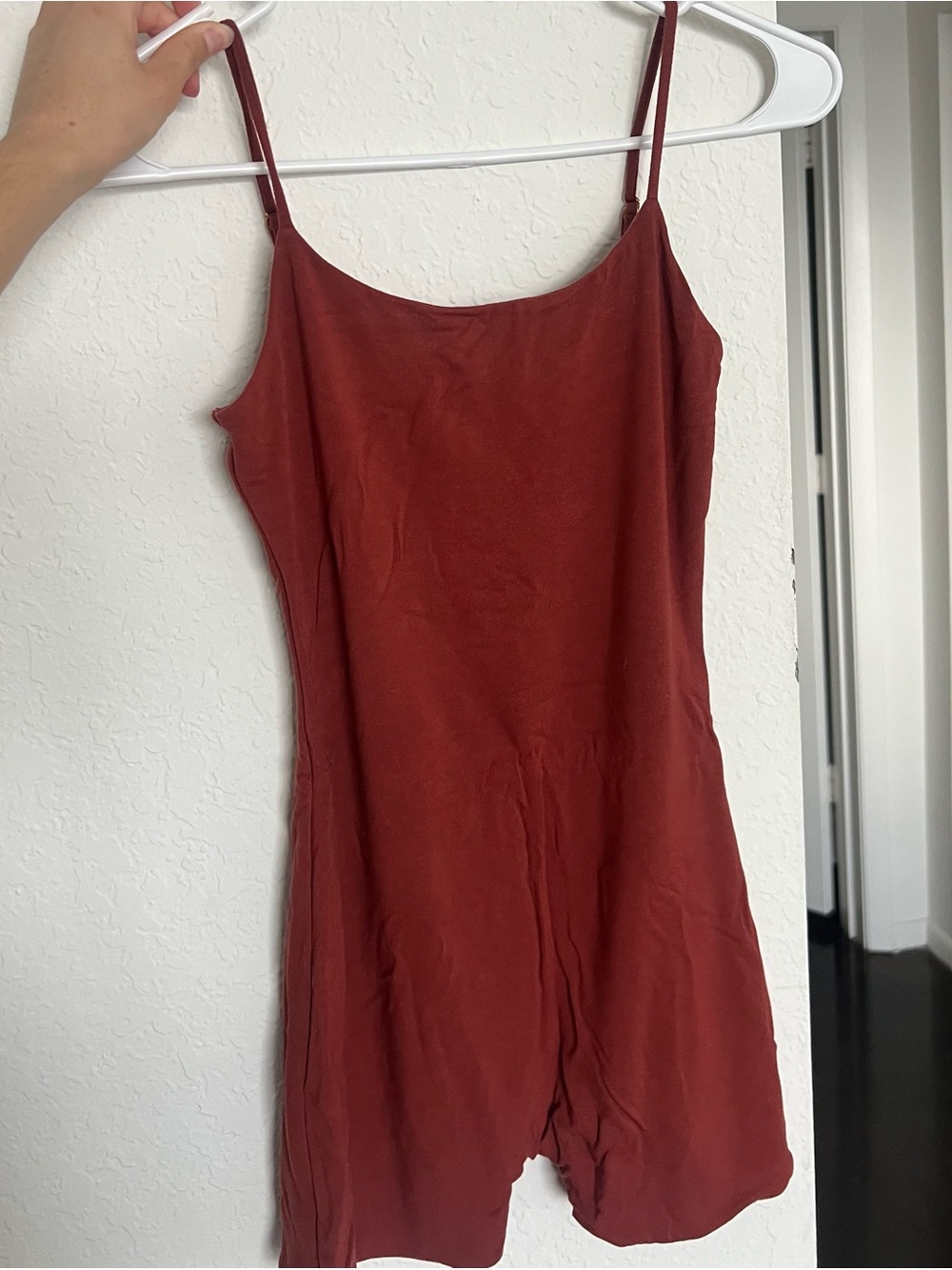 Oh Polly Rust Orange Cowl Neck Slip Romper